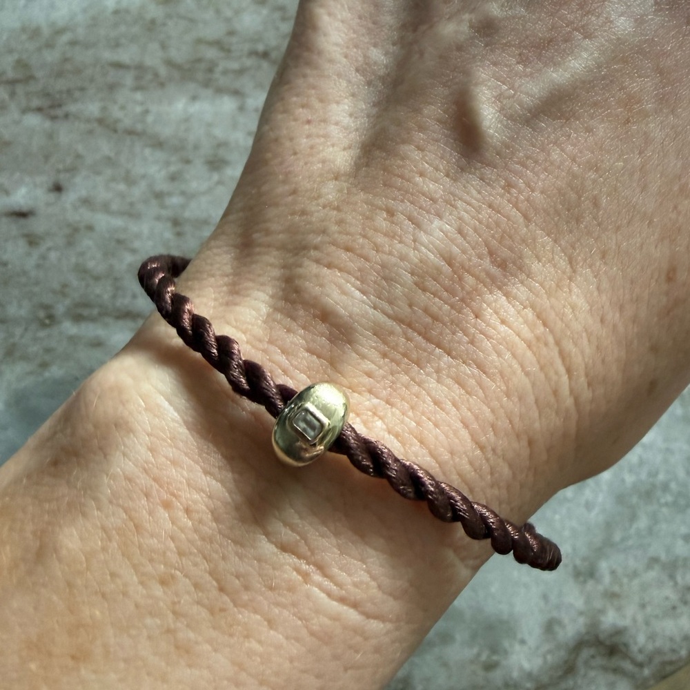 Melanie Auld Brown Twisted Cord Bracelet with Spacer